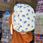 کیف پفکی ابری سفید/آبی
