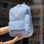 کیف خرسی جامدادی دار آبی