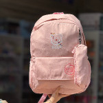 کیف خرسی جامدادی دار صورتی