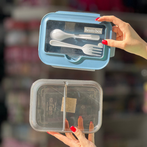 ظرف تغذیه bento box آبی